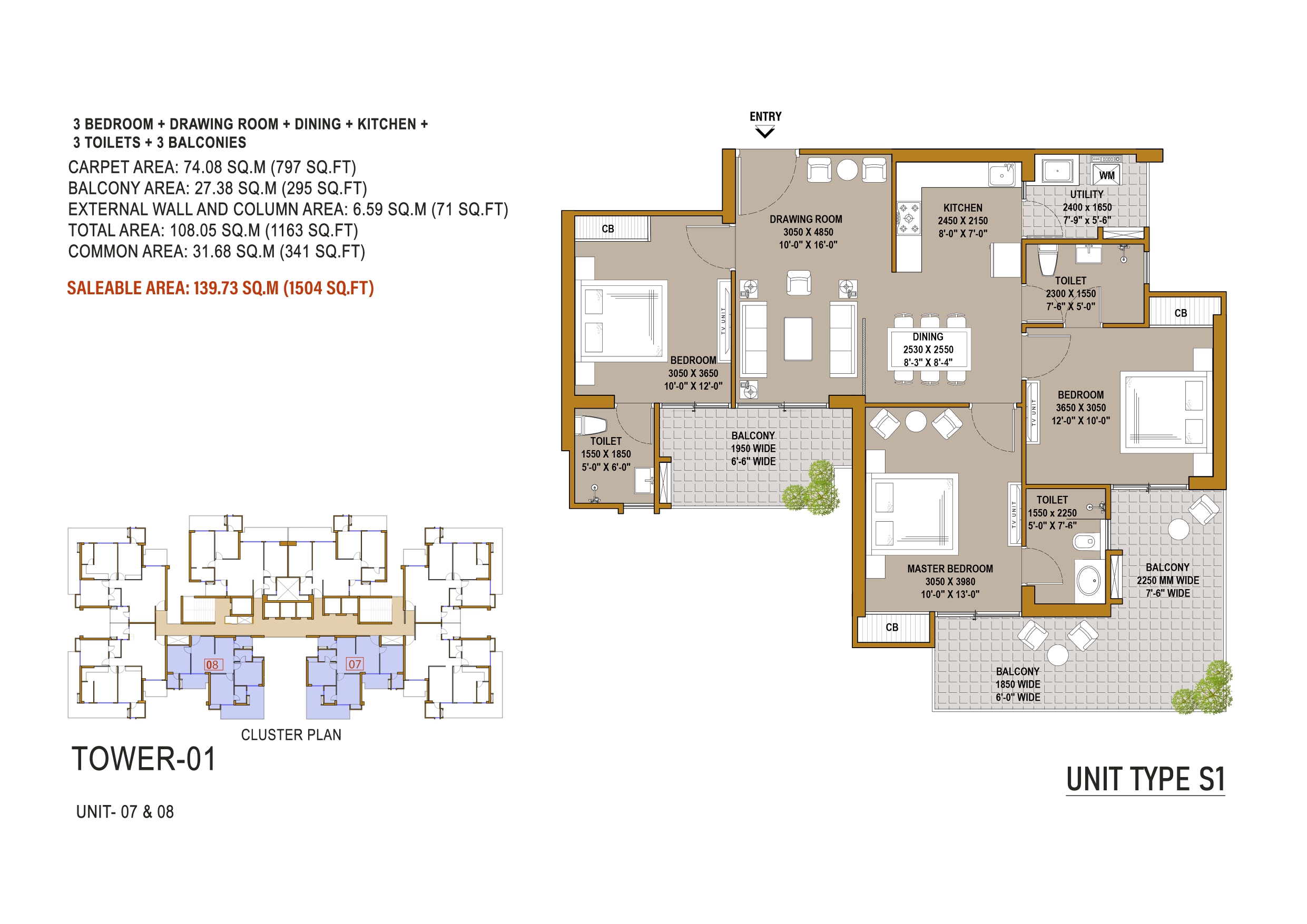 Unit Type S1 Floor Plan